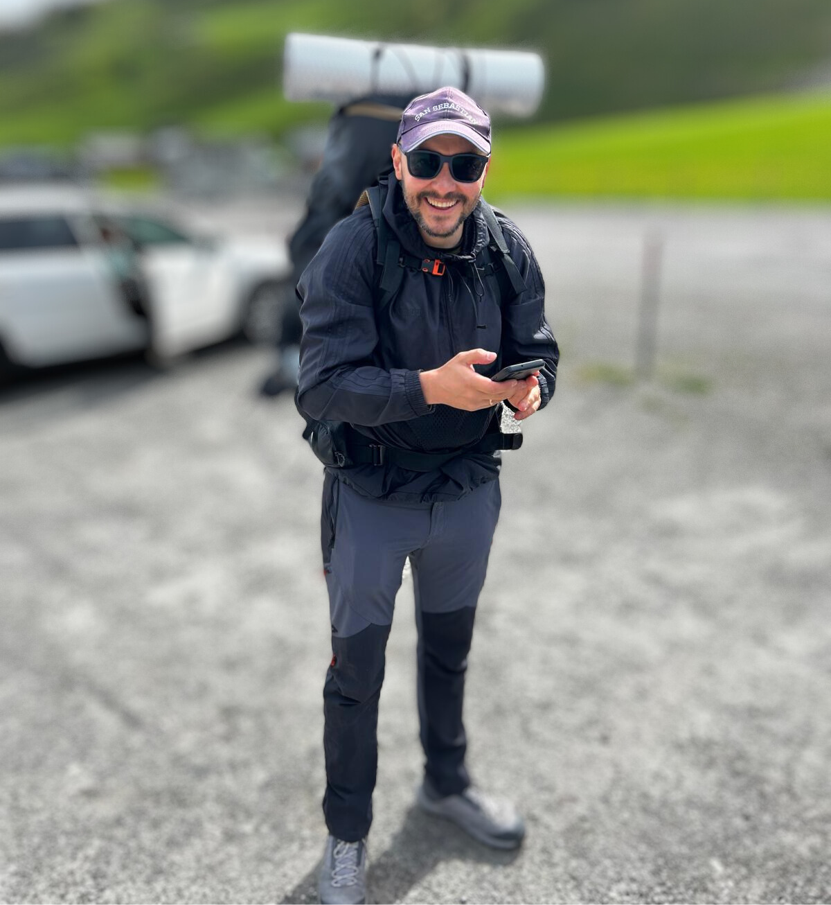 Konstantin with a backpack - hiking